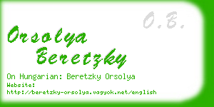 orsolya beretzky business card